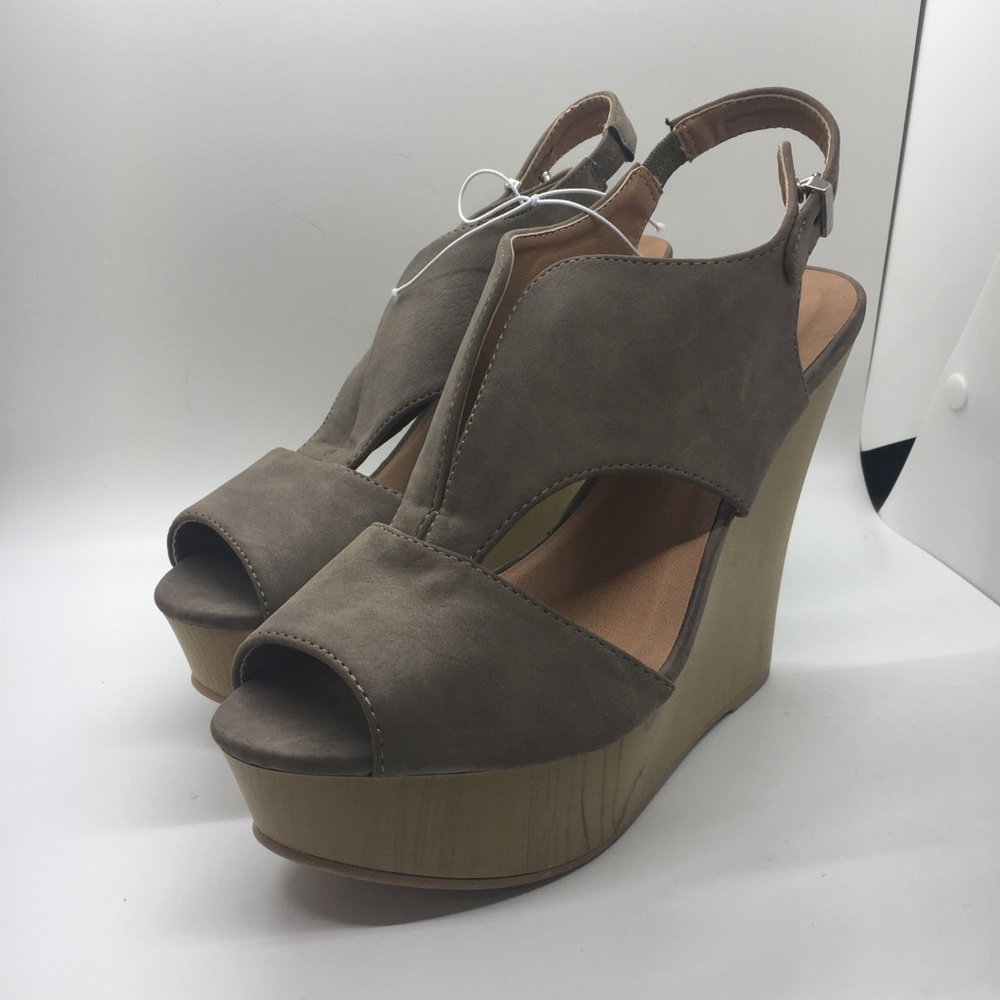Charlotte Russe Tan Platform Wedges